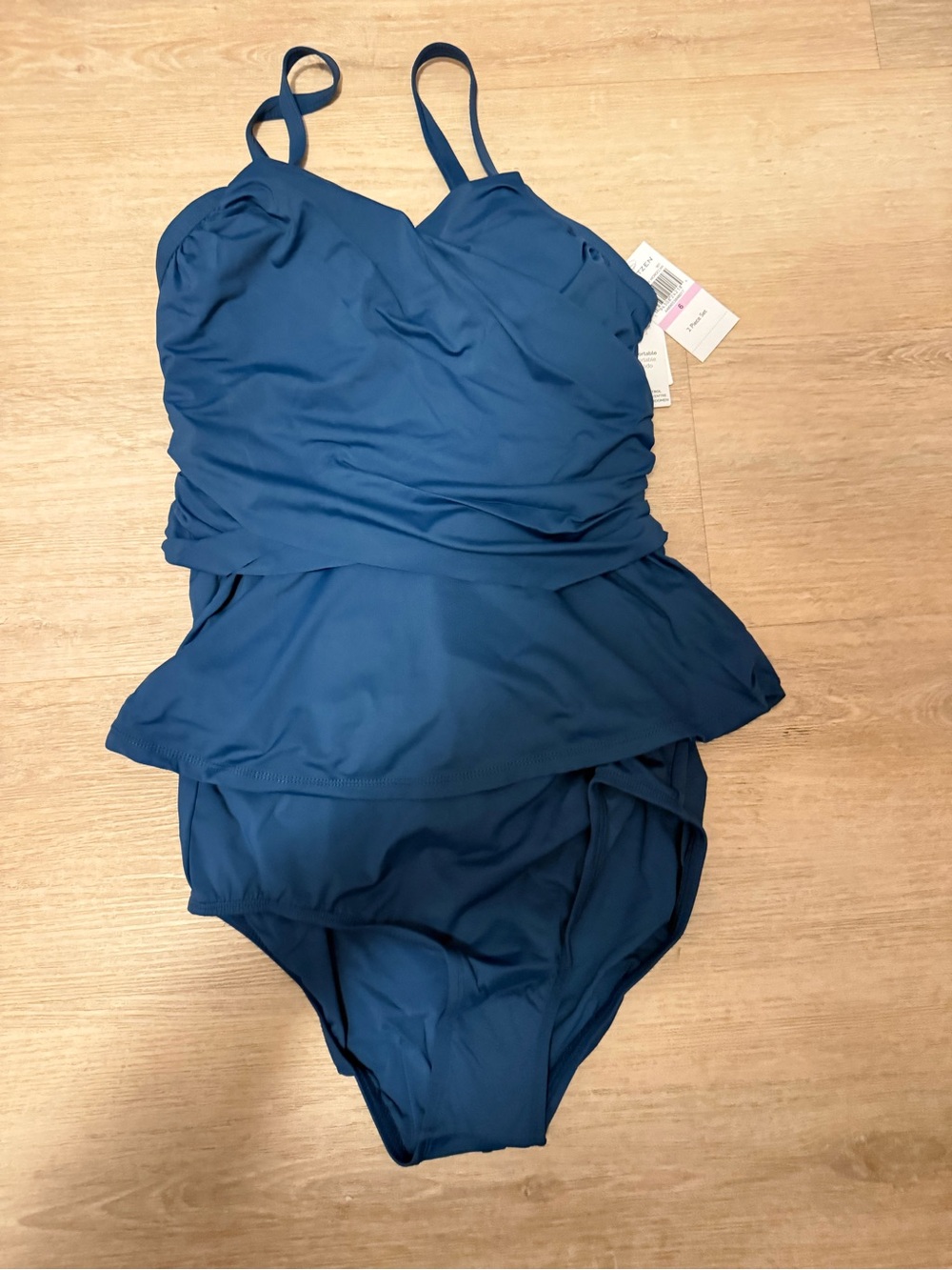 Peplum Blue Tankini Swim Set - Sz 6